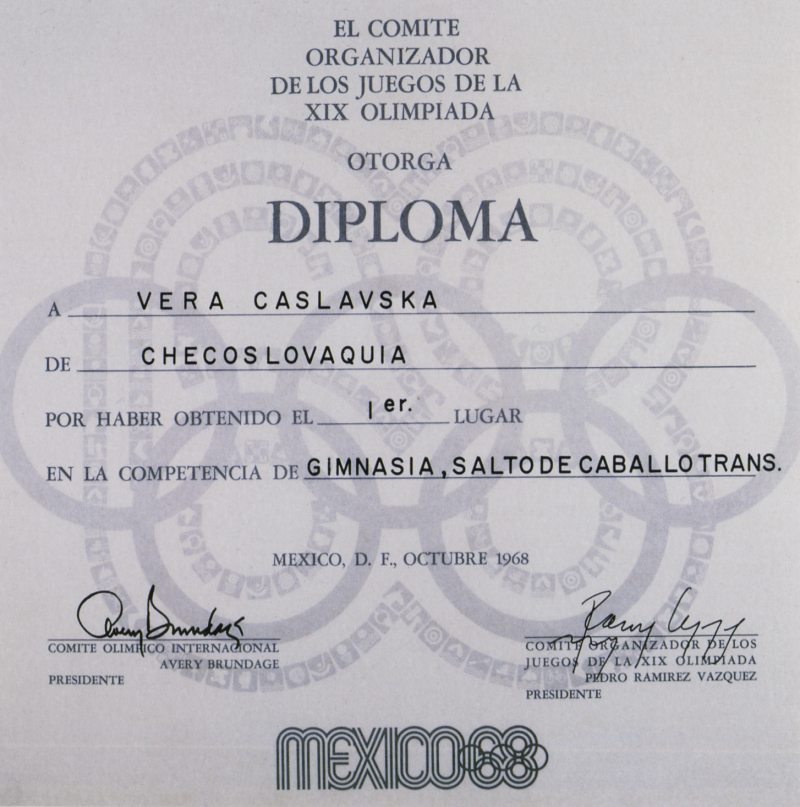 diploma olympic games 1968 mexico city