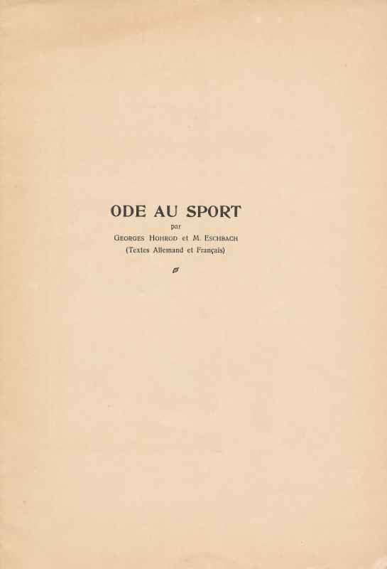 Ode au sport 1912