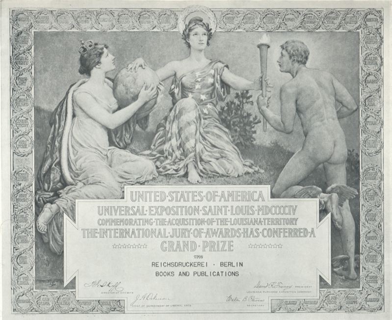 diploma world exhibition 1904 st. louis