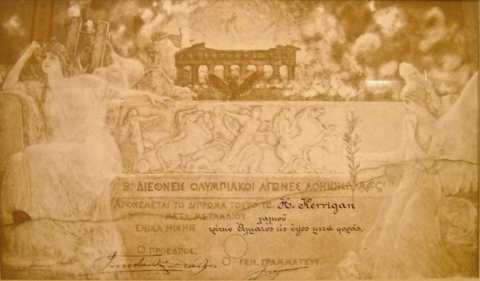 diploma 1906 olympic games athens