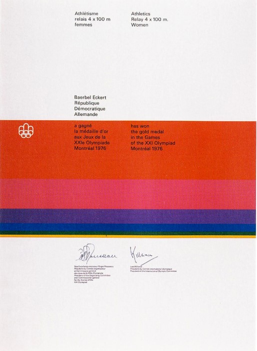 diploma olympic games 1976 Montreal