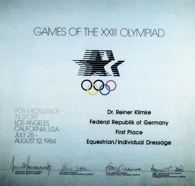 diploma olympic games 1984 los angeles