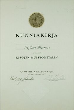 diploma 1952 helsinki