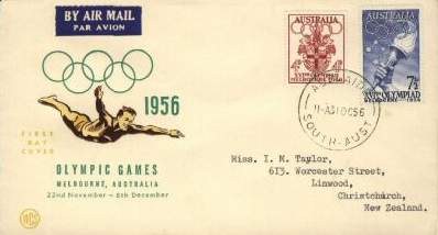 olympic games 1956 melbourne postage stamps
