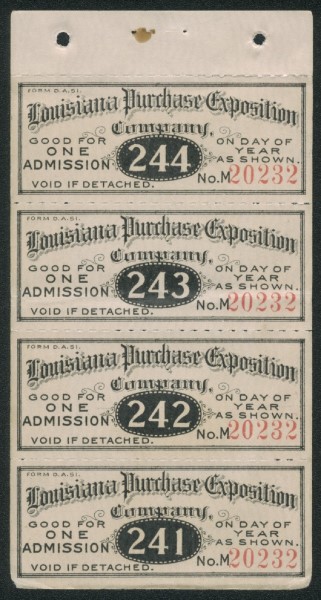 ticket 1904 world exposition st. louis