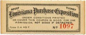 ticket 1904 world exposition st. louis