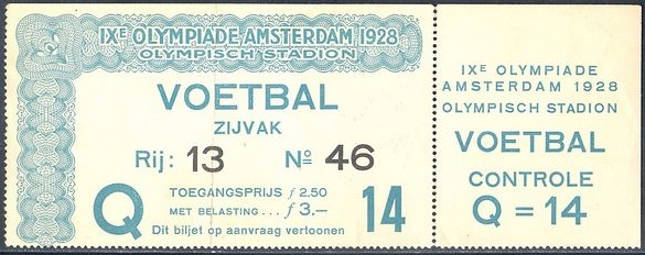 ticket olympic games 1928 amsterdam