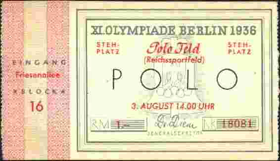 ticket olympic games 1936 berlin