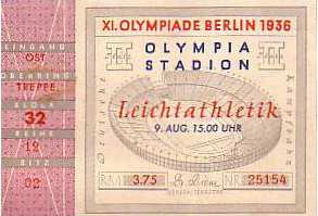 ticket olympic games 1936 berlin