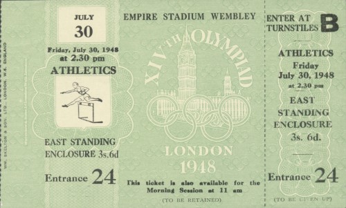 ticket olympic games 1948 london