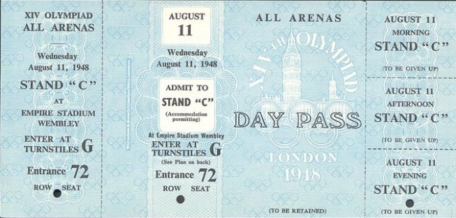 ticket olympic games 1948 london