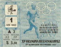 ticket olympic games 1952 helsinki