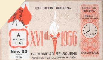 ticket olympic games 1956 melbourne