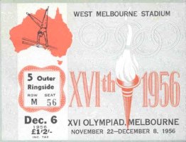 ticket olympic games 1956 melbourne