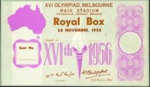 ticket olympic games 1956 melbourne
