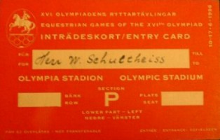 ticket olympic games 1956 stockholm