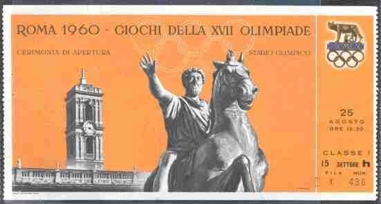 ticket olympic games 1960 rome