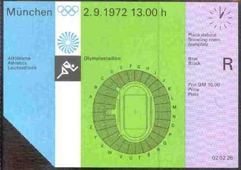 ticket olympic games 1972 munich