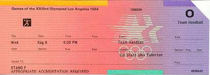 ticket olympic games 1984 los angeles