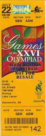 ticket olympic games 1996 atlanta