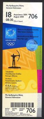 ticket olympic games 2004 athens