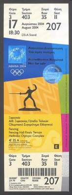 ticket olympic games 2004 athens